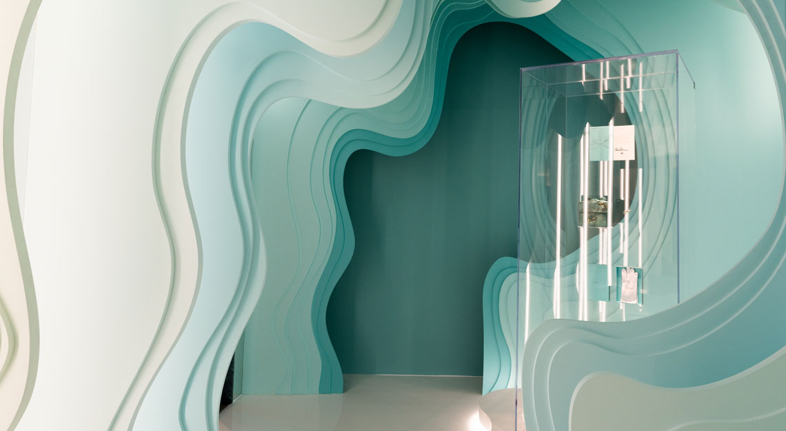 Tiffany Daniel Arsham blue box exhibition