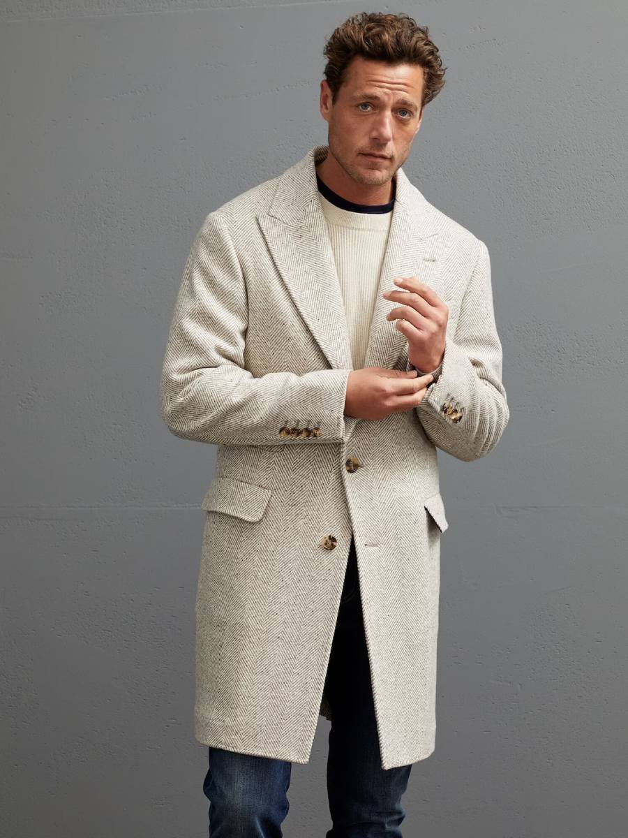 Brunello Cucinelli Wool and cashmere chevron coat 