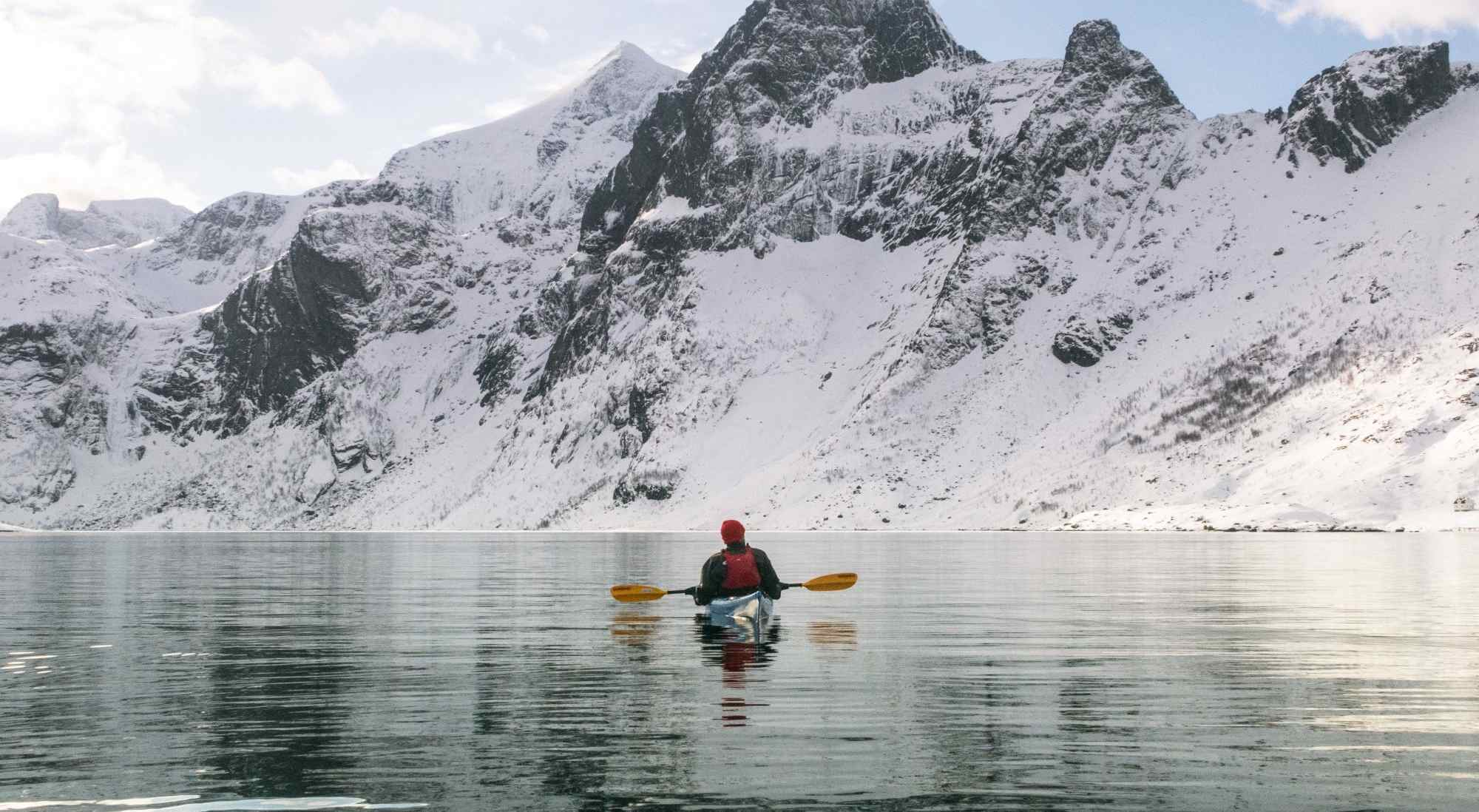 Try kayaking during the winter for a calming experience