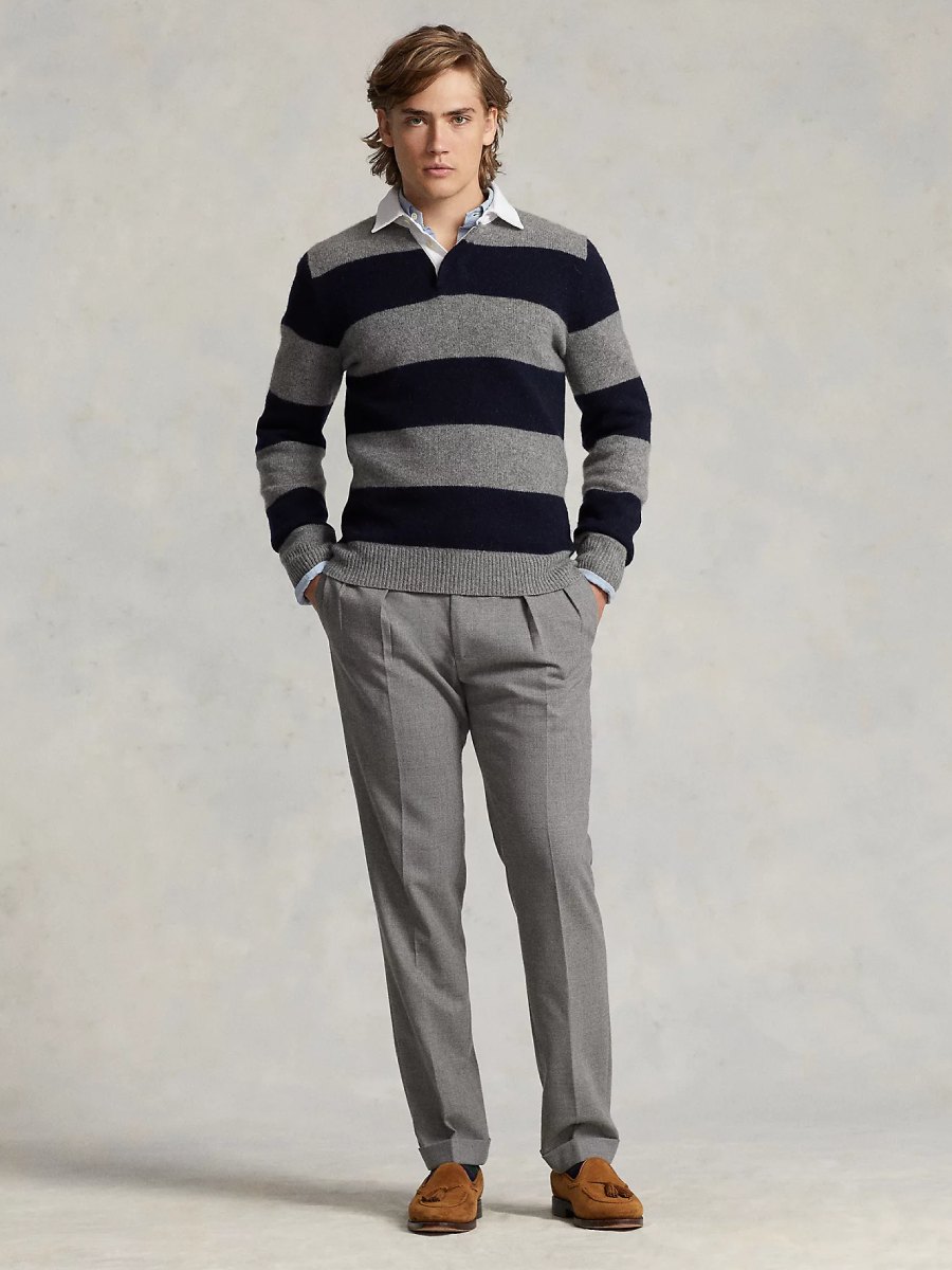 Ralph Lauren Striped Wool-Cashmere Rugby Jumper