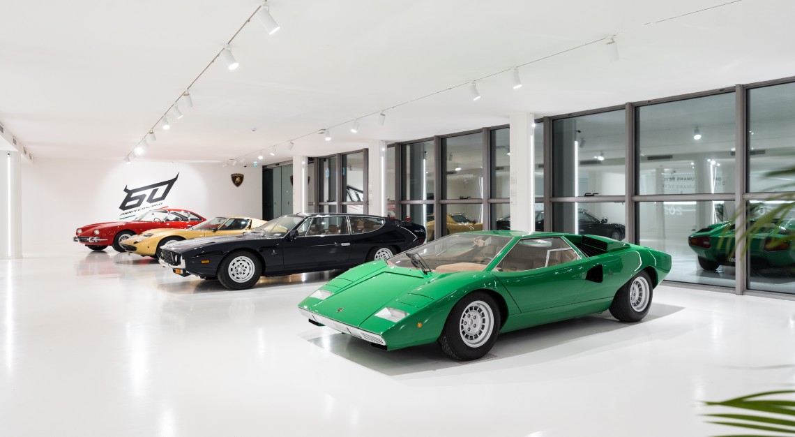The exhibition retraces the most emblematic eras and moments that mark Lamborghini's first 60 years