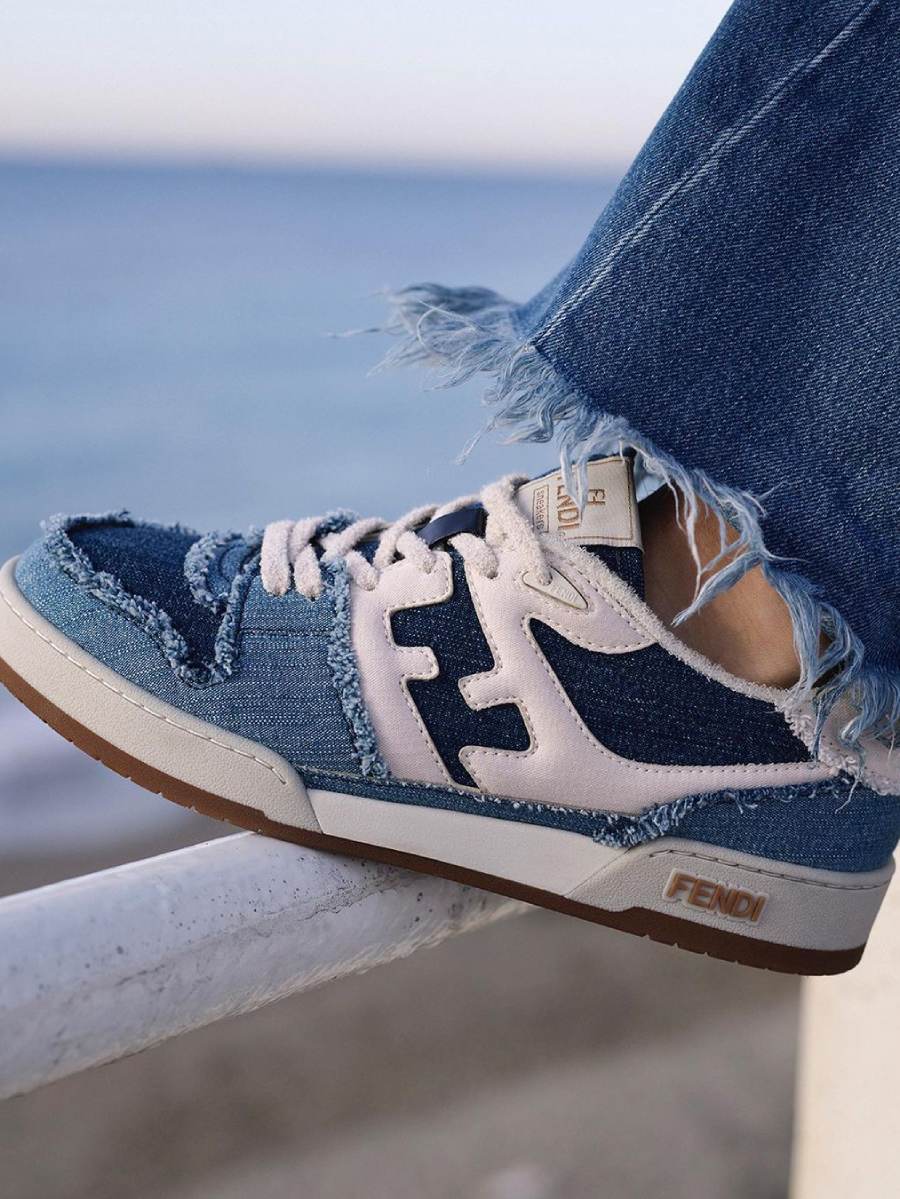Fendi Match Blue denim low-tops