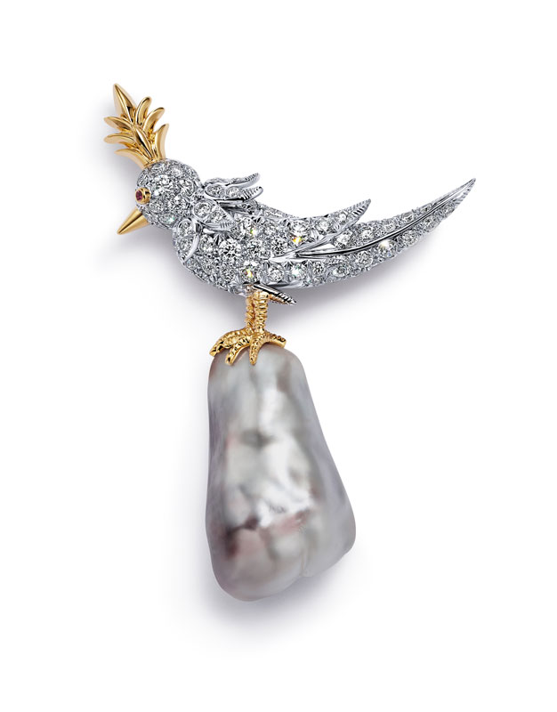 Tiffany Bird on Pearl brooch 3
