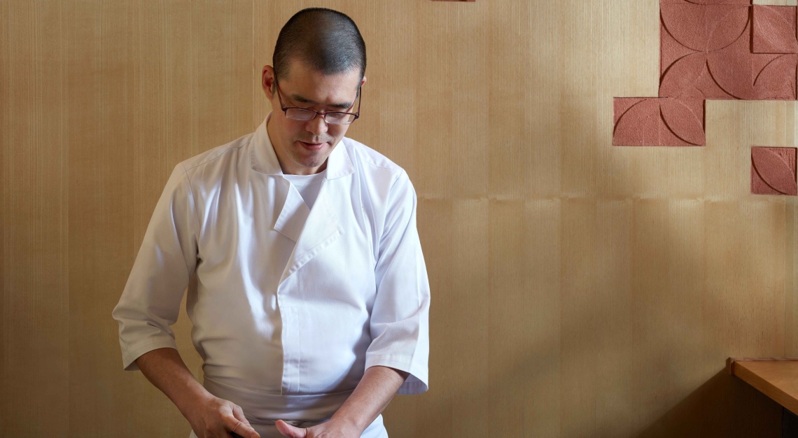 Head Sushi Chef Kawana Yusuke. Sushi Sato