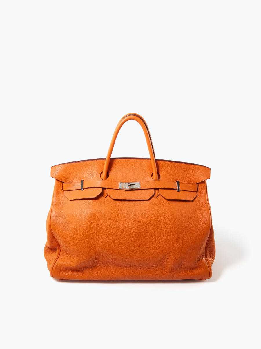Hermès Orange H Clemence Leather Birkin