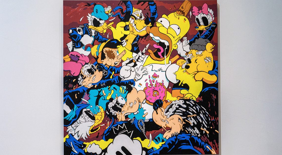 Photo of an artwork depicting Homer Simpson