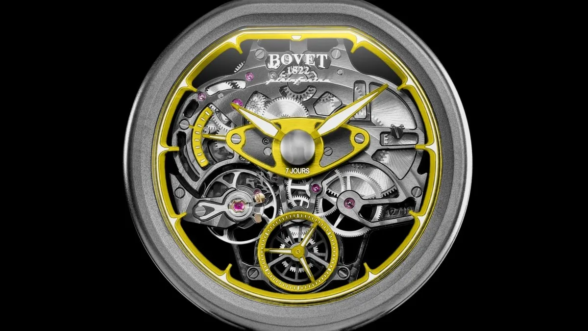 close up of the dial of Bovet's Aperto 1