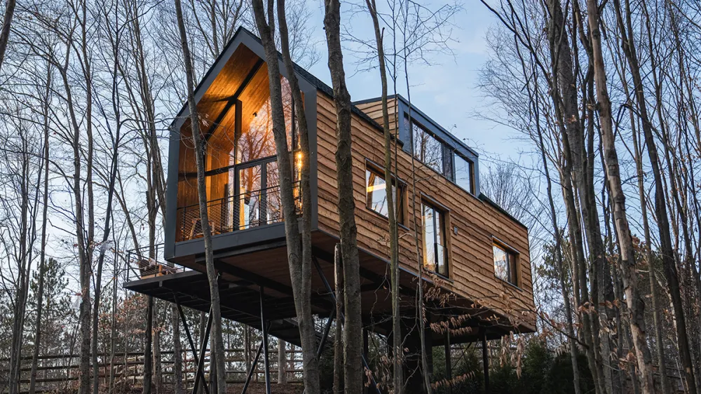 exterior of a treehouse at Chatwal Lodge