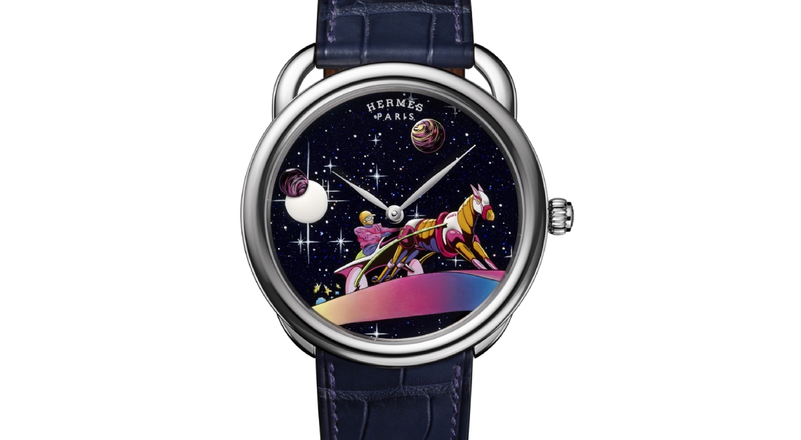 dial of Hermes Arceau Space Derby