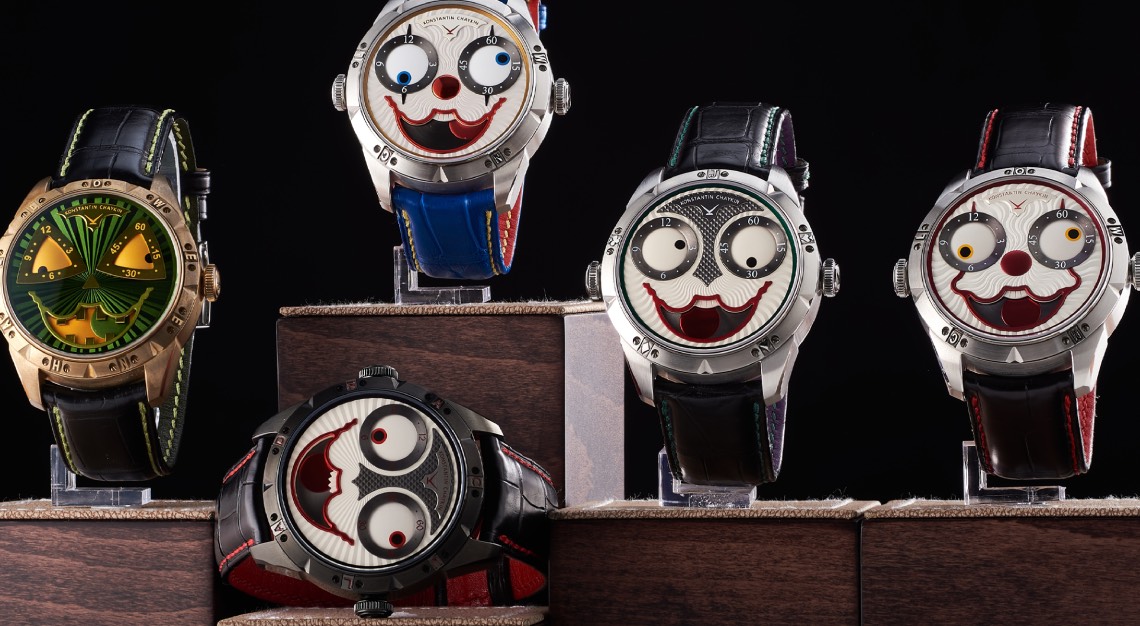 five watches from the joker series by Konstantin Chaykin
