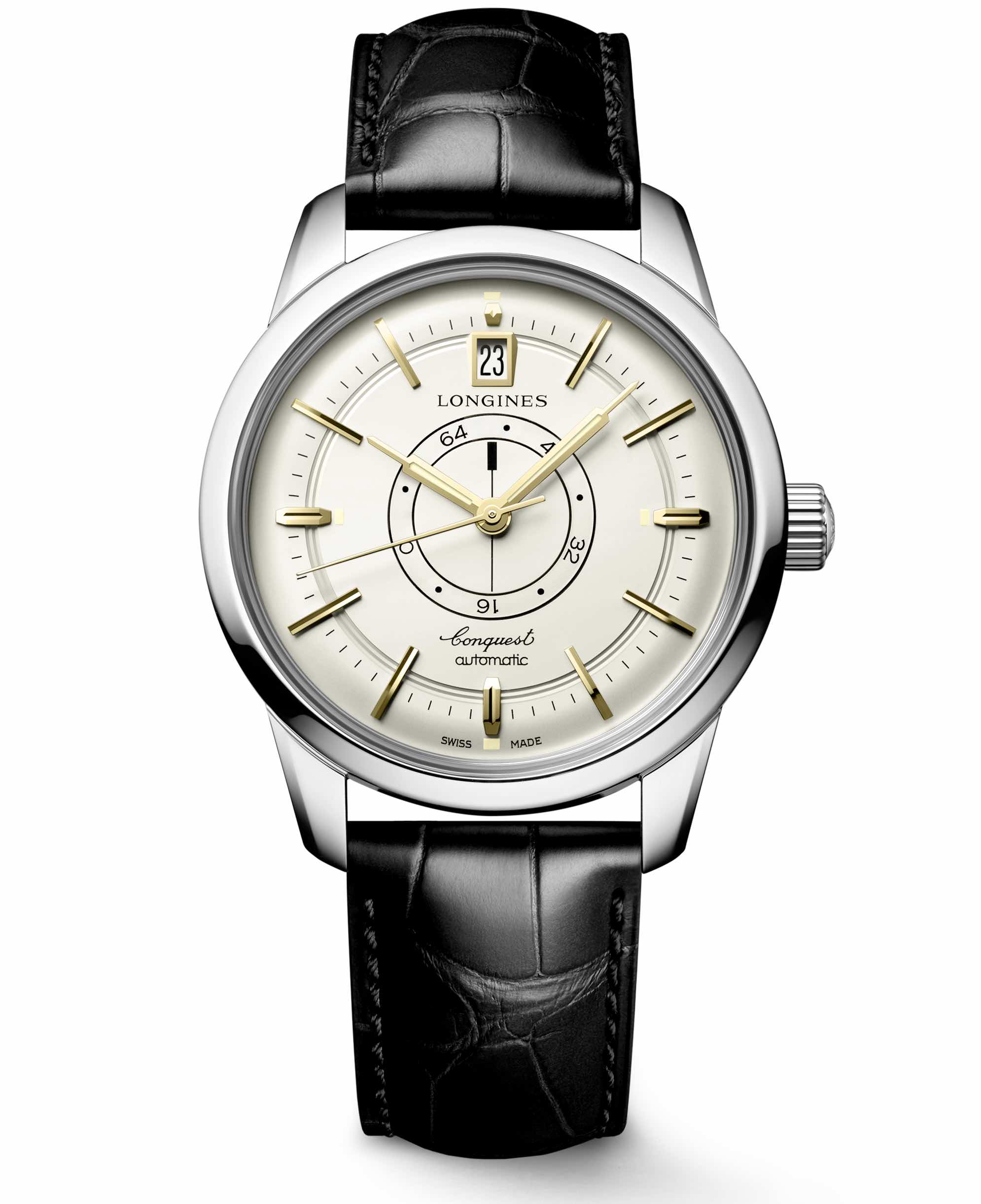 front view of the Longines Conquest Heritage Central Power Reserve