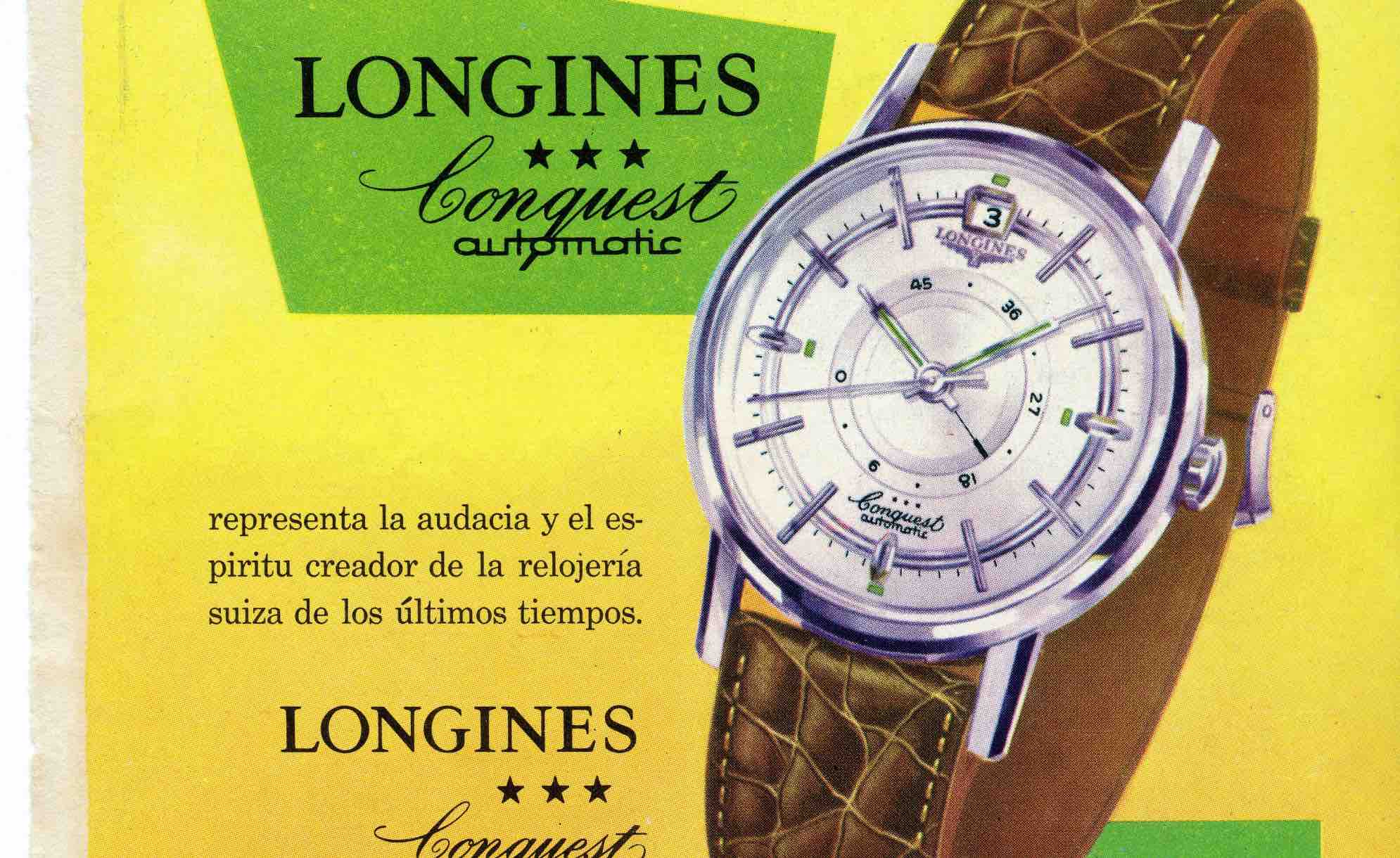 vintage brochure of the Longines Conquest Heritage Central Power Reserve