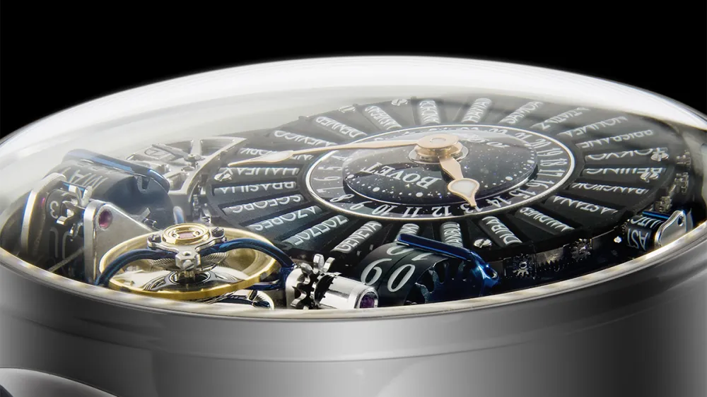 Close up of Bovet Recital 28 Prowess 1 dial