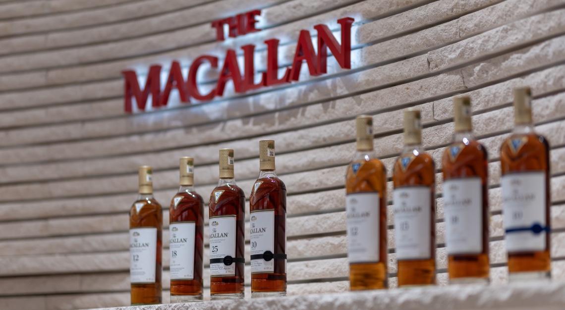 Macallan bottles at the Macallan house