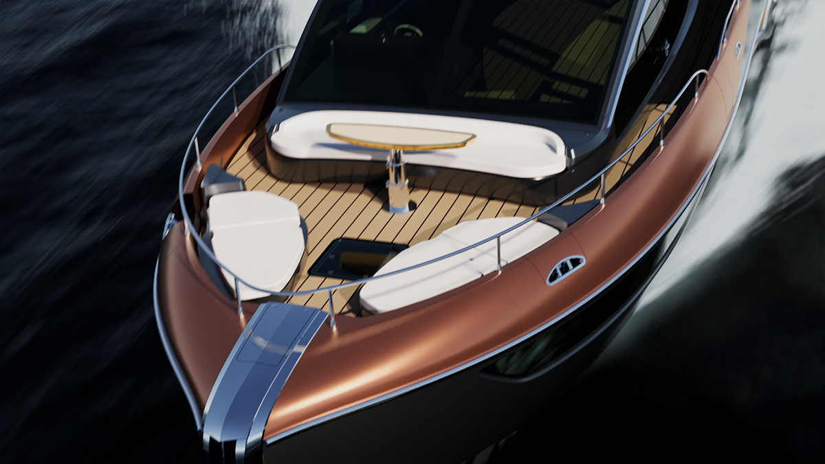 the foredeck of the new Lexus yacht
