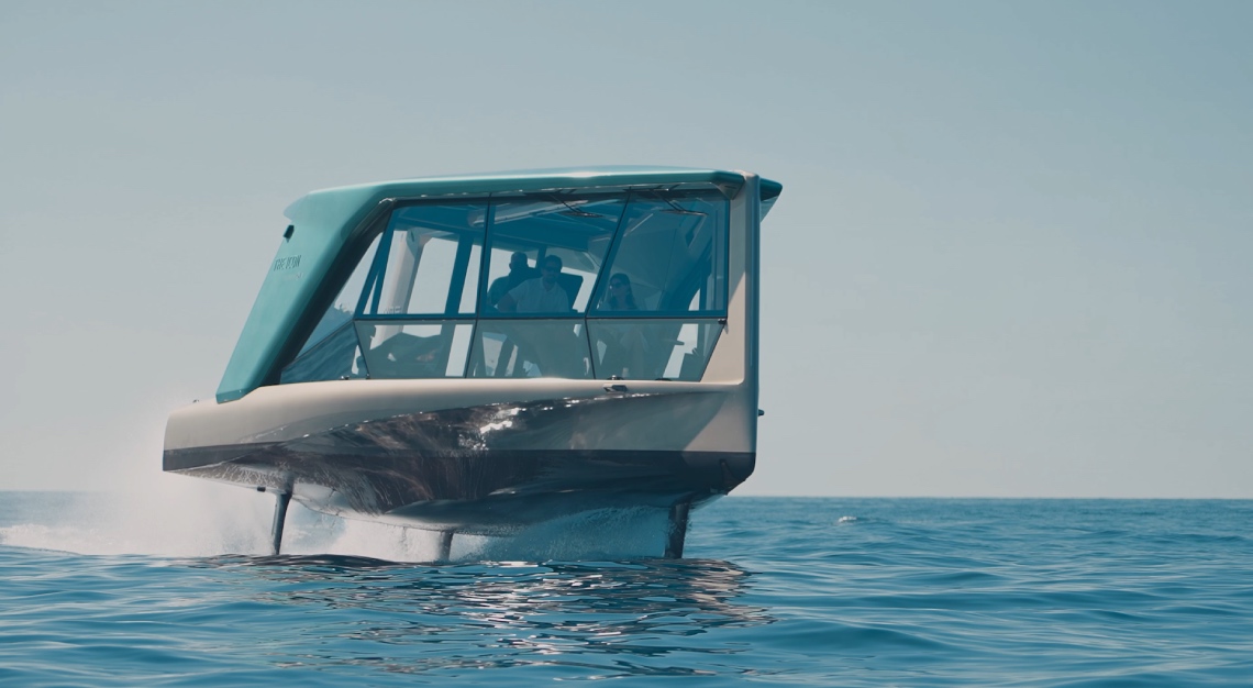 the icon yacht gliding over water