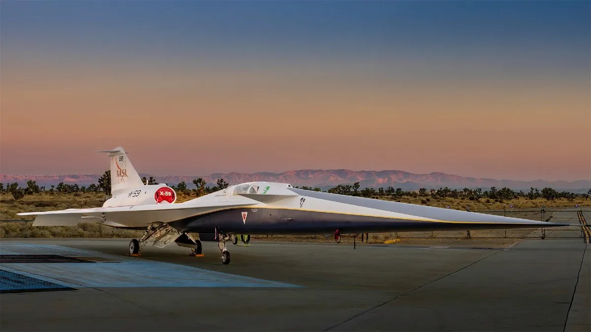 Nasa X-59 on the runway