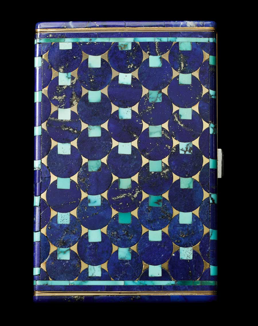 Cartier Paris exhibition lapis turquoise cigarette box