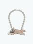 Jacob & Co. White Gold and Diamond Running Dog Pendant and Diamond Gucci Link Chain.