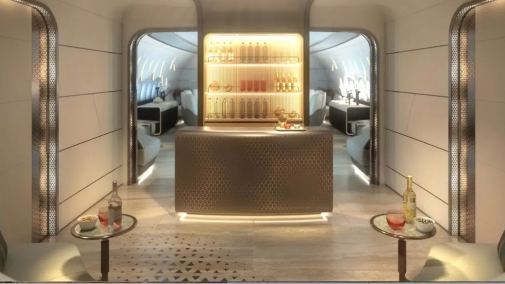 Photo of the jet's lounge