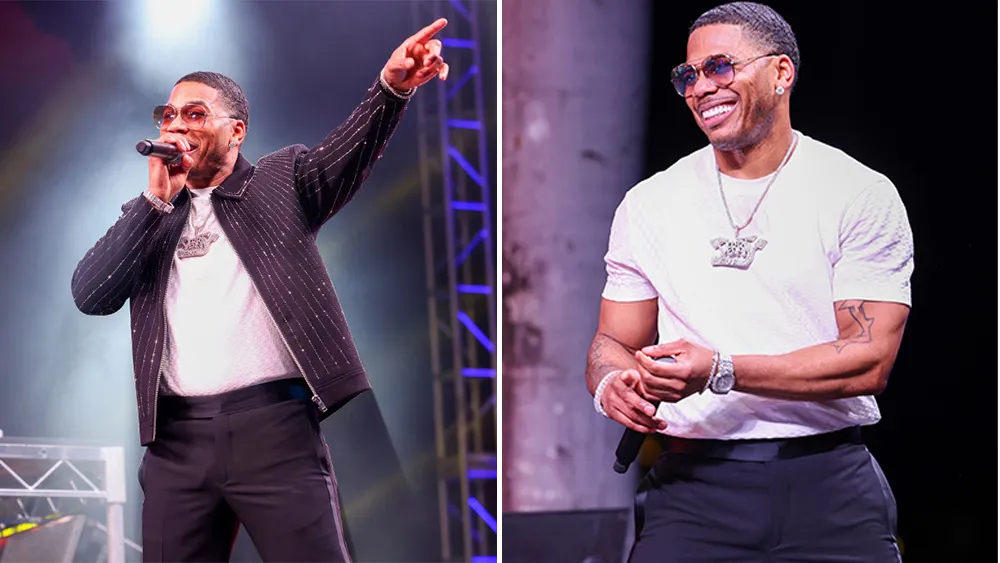 Photo of Nelly performing on stage at the New Year’s Eve Party Like a Royal event at Atlantis Paradise Island.