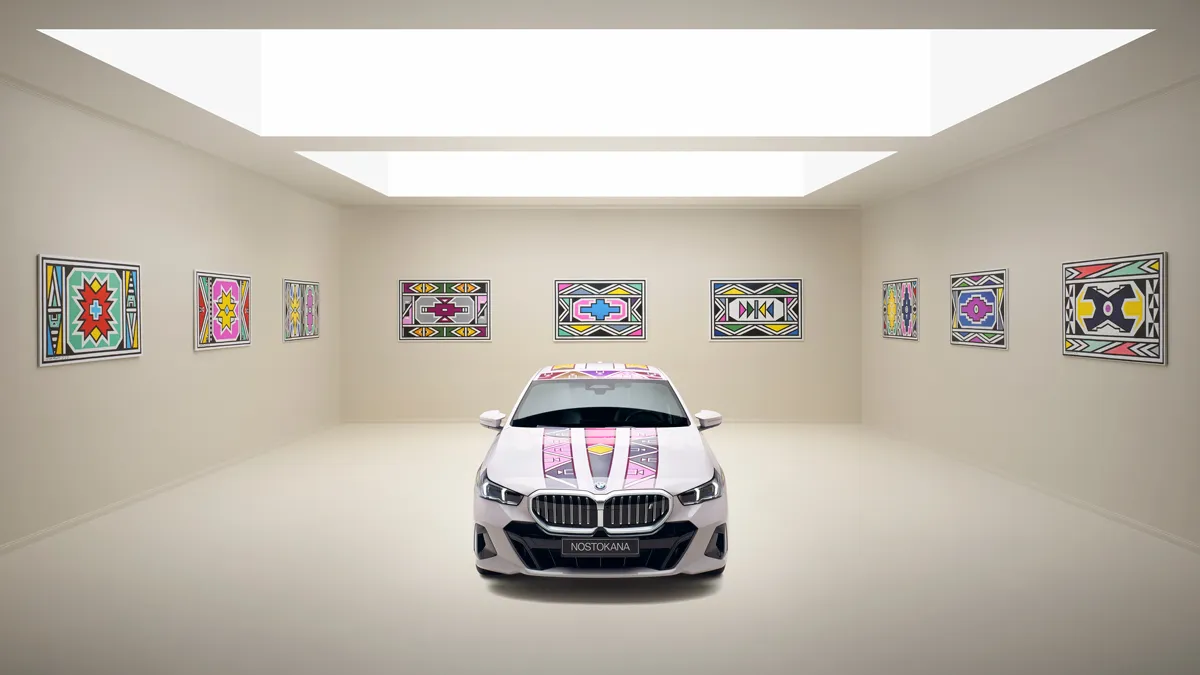 front view of BMW electric art car i5