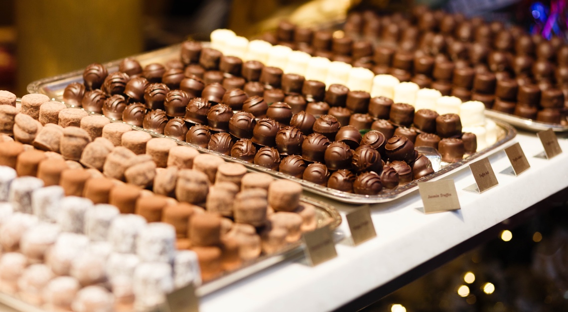 a variety of Swiss chocolates