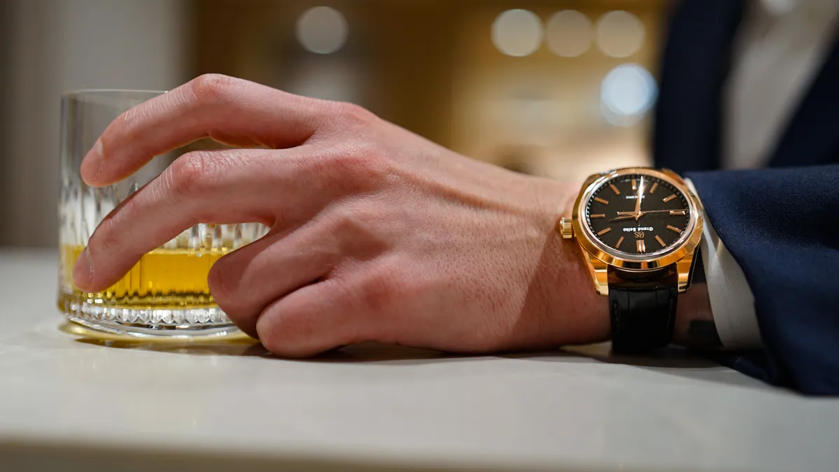 a wrist shot of a seiko watch in the Grand Seiko Manhattan boutique