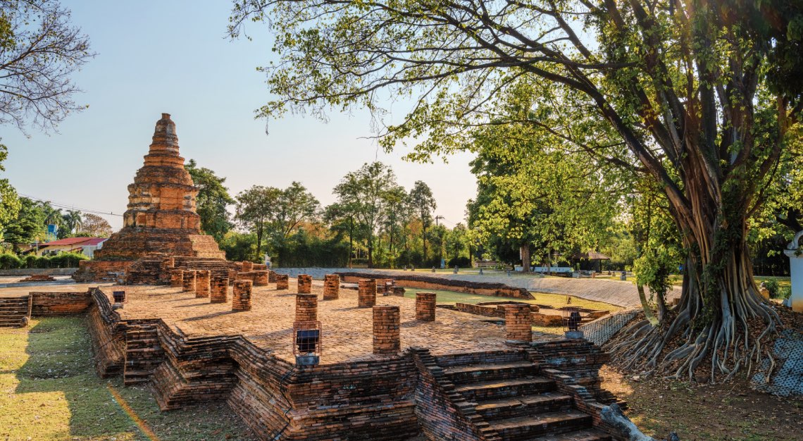 a buddhist stupa in Chiang Mai