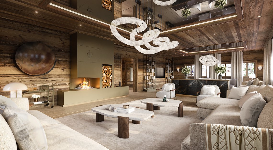 living room of Ultima gstaad promenade, one of the new hotels in 2024