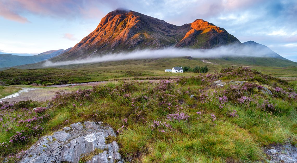 sunrise at glencoe, scotland