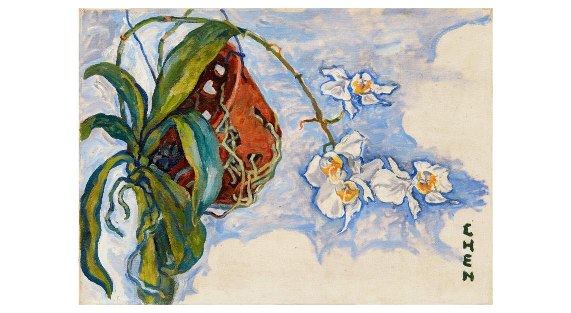 modern and contemporary art auction sotheby's georgette chein white orchids