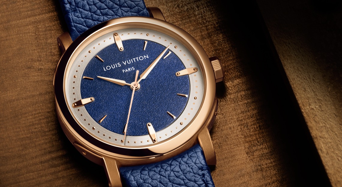top down view of the blue dial rose gold escale 2024