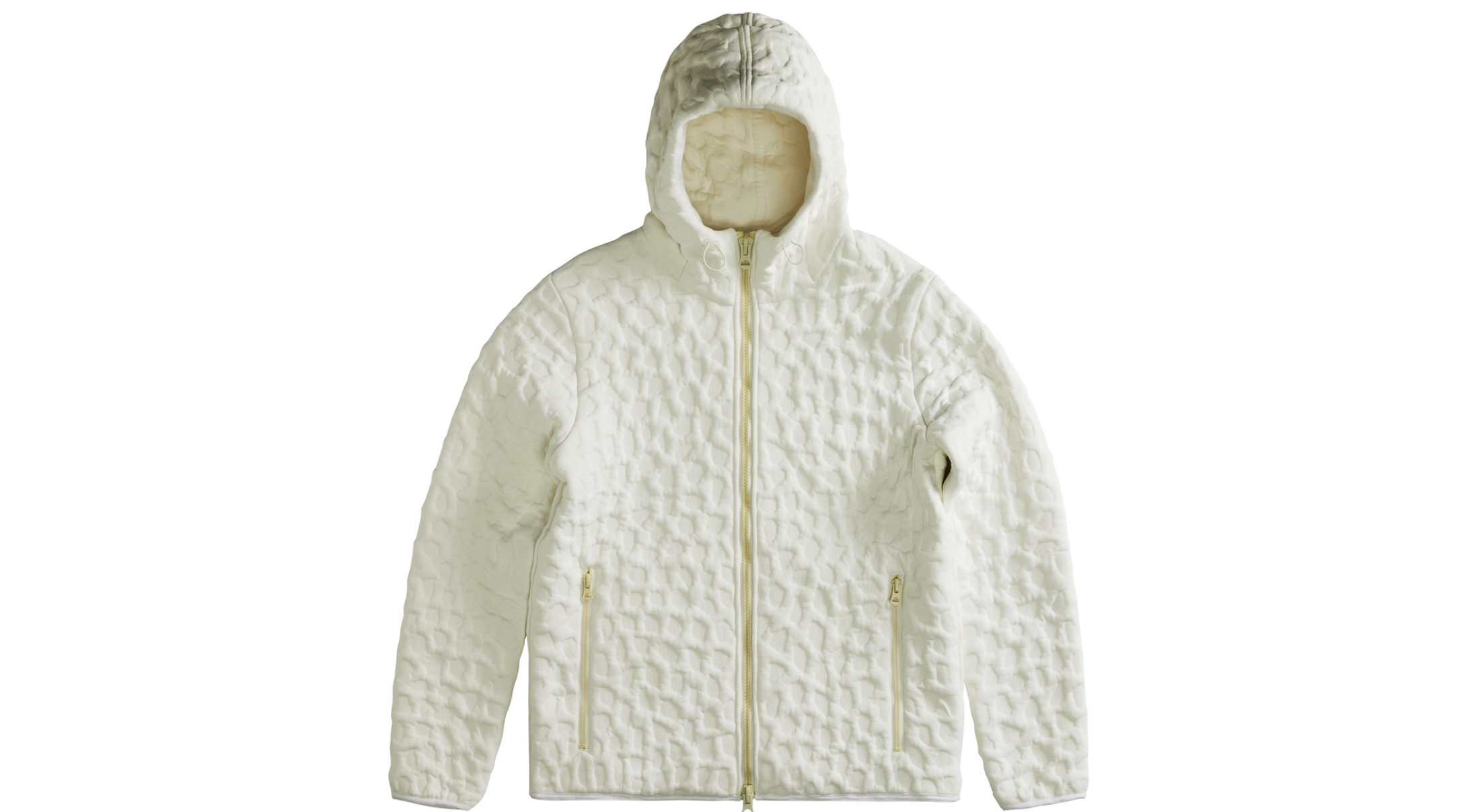 a white and textured hoodie from vollebak